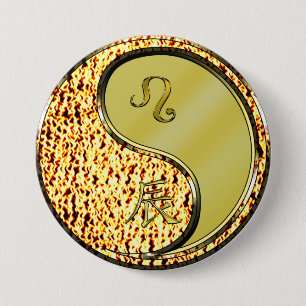 Badge Rond 7,6 Cm Léo & Dragon de Métal