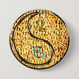 Badge Rond 7,6 Cm Léo & Serpent de Feu