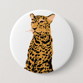 Badge Rond 7,6 Cm Leopard