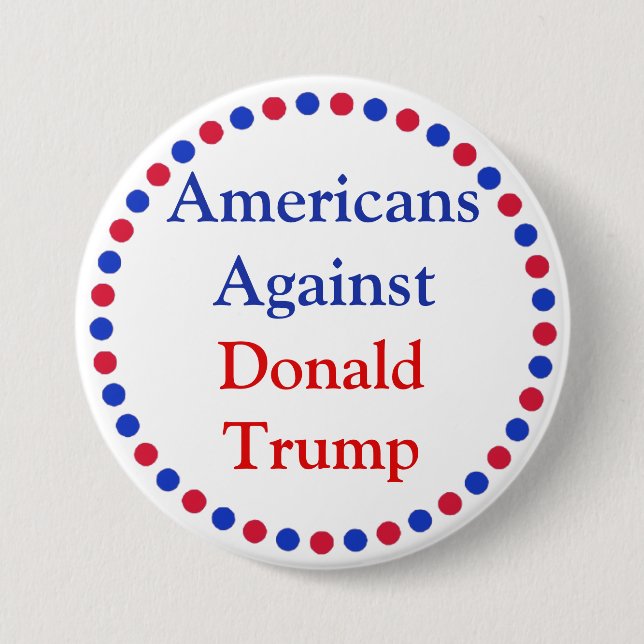 Badge Rond 7,6 Cm Les Américains contre Donald Trump Button (Devant)
