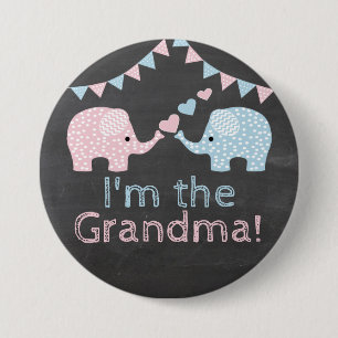 Badge Rond 7,6 Cm Les éléphants jumeaux de garçon et de fille   je