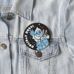 Badge Rond 7,6 Cm Les Hugs De Vacances Yeti !