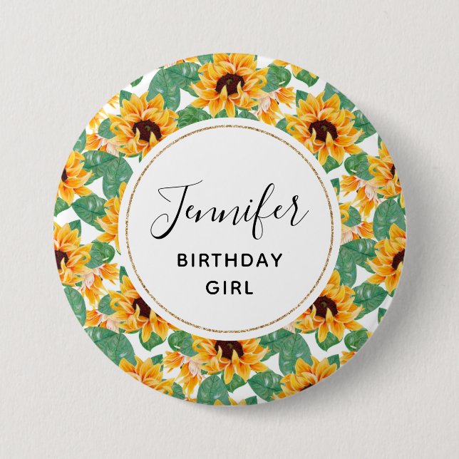 Badge Rond 7,6 Cm Les Patters de Birthday Girl (Devant)