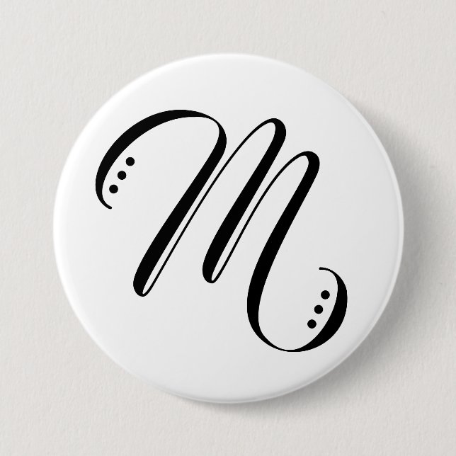 Badge Rond 7,6 Cm Lettre initiale Monogramme moderne (Devant)