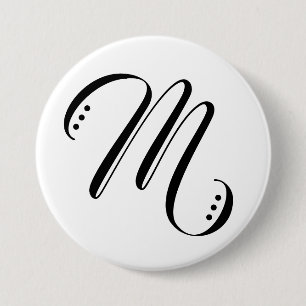 Badge Rond 7,6 Cm Lettre initiale Monogramme moderne