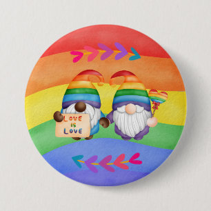 Badge Rond 7,6 Cm LGBTQ L'amour est l'amour coloré arc-en-ciel