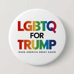 BADGE ROND 7,6 CM LGBTQ POUR TRUMP GAY LESBIENNE POUR TRUMP 2024 