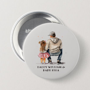 Badge Rond 7,6 Cm Lien père et fille noir (9)