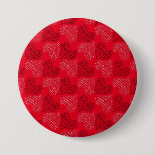 Badge Rond 7,6 Cm Lignes cardiaques alternatives en noir et blanc su