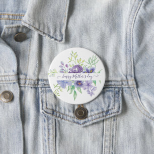 Badge Rond 7,6 Cm Lilac aquarelle florale personnalisée
