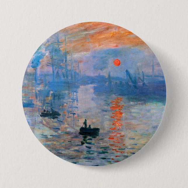 Badge Rond 7,6 Cm L'Impression de Monet, lever du soleil (Devant)