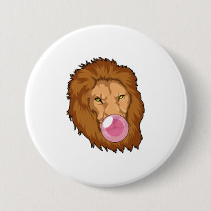 Badge Rond 7,6 Cm Lion avec gomme Bubble