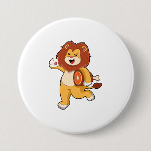 Badge Rond 7,6 Cm Lion avec viande