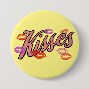 BADGE ROND 7,6 CM LIP KISSES