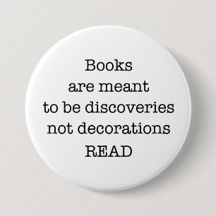 Badge Rond 7,6 Cm Lisez les livres grand 3" le bouton blanc et noir