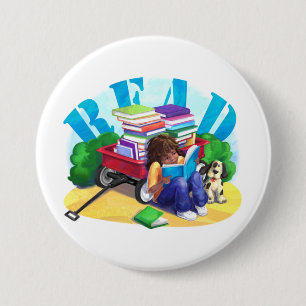 Badge Rond 7,6 Cm Livre Wagon