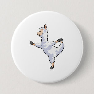 Badge Rond 7,6 Cm Llama au Yoga Fitness
