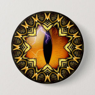 Badge Rond 7,6 Cm L'oeil d'un dragon d'or