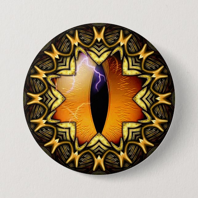 Badge Rond 7,6 Cm L'oeil d'un dragon d'or (Devant)