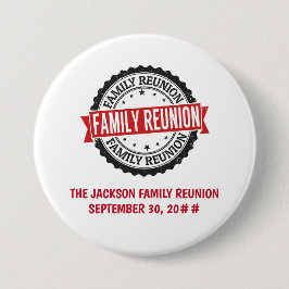 Badge Rond 7,6 Cm Logo de réunion famille noir rouge