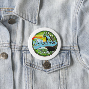 Badge Rond 7,6 Cm Logo Explorez Costa Rica fabuleuse
