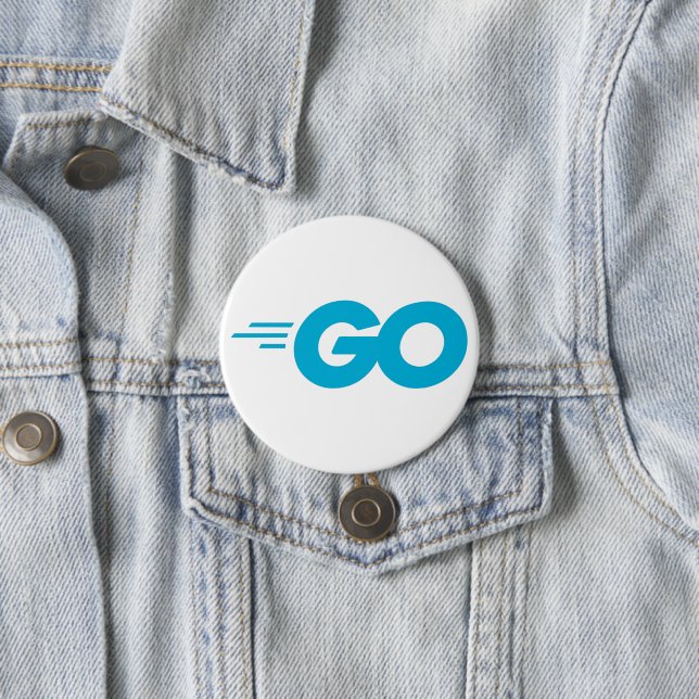 Badge Rond 7,6 Cm Logo Golang (Go Programming Language) (En situation)