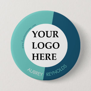 Badge Rond 7,6 Cm Logo simple personnalisé bleu vert