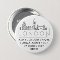 Londres Skyline | Bouton Fente personnalisée