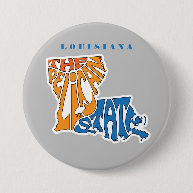 Badge Rond 7,6 Cm Louisiane surnom Word Art (Devant)