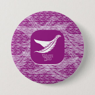 BADGE ROND 7,6 CM LOVE WHITE BIRD BY MASANSER