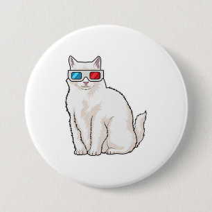 Badge Rond 7,6 Cm Lunettes de chat