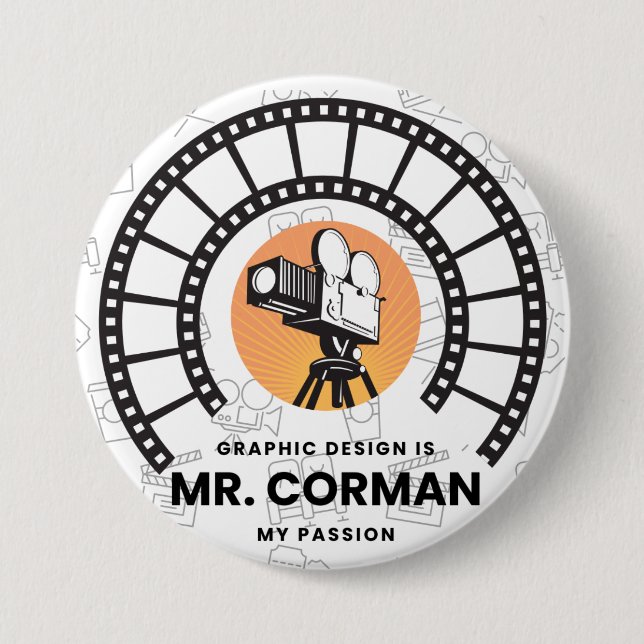 Badge Rond 7,6 Cm M. Corman Pin (Devant)