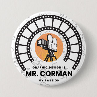 Badge Rond 7,6 Cm M. Corman Pin