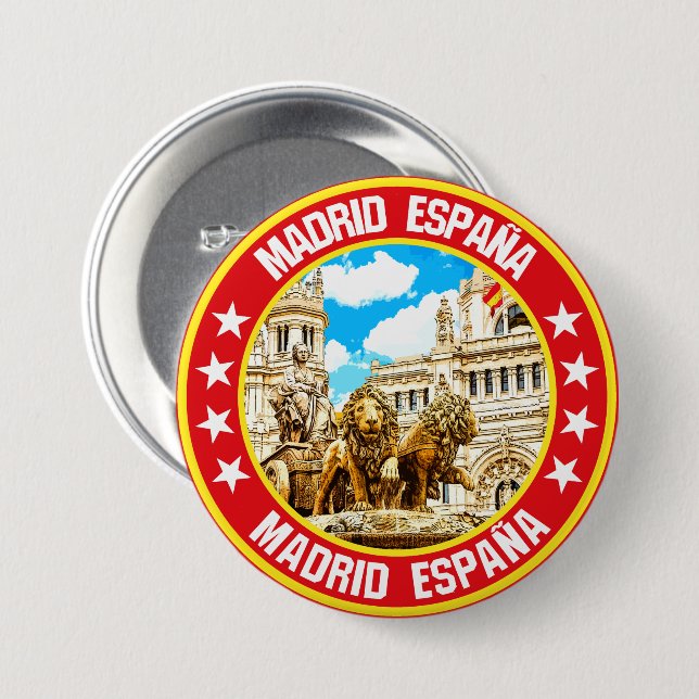 Badge Rond 7,6 Cm Madrid (Devant & derrière)