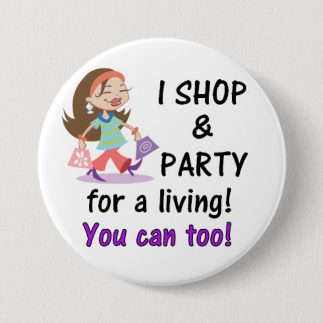 Badge Rond 7,6 Cm Magasin et partie (Devant)