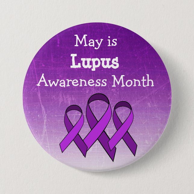 Badge Rond 7,6 Cm Mai est le bouton de sensibilisation Lupus (Devant)