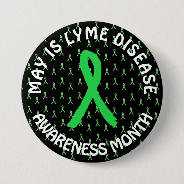 Badge Rond 7,6 Cm Mai est Lyme Maladie Mois de sensibilisation Ruban (Devant)