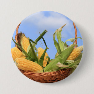 Badge Rond 7,6 Cm Maïs sur le bouton Cob