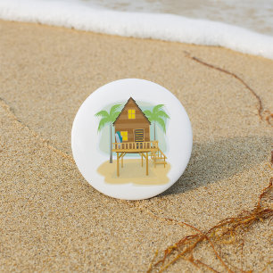 Badge Rond 7,6 Cm Maison de plage