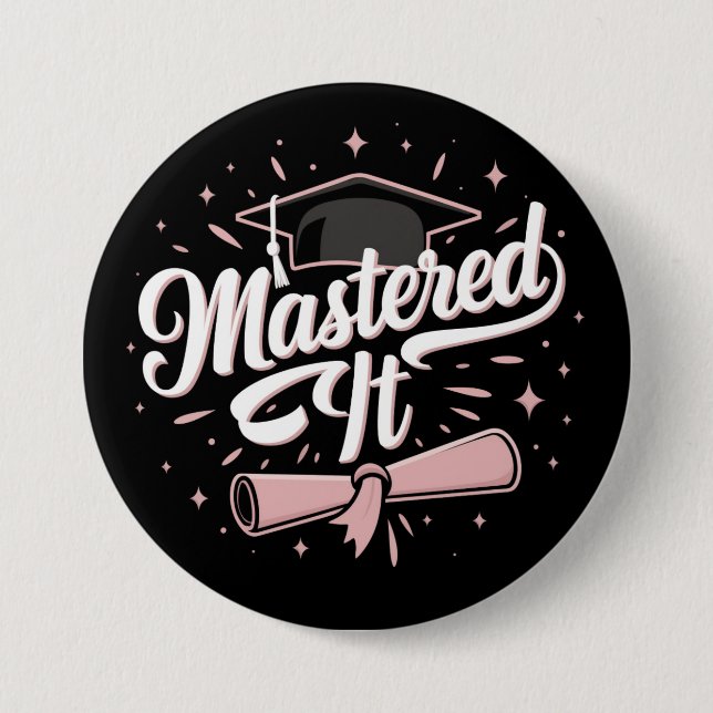 Badge Rond 7,6 Cm Maîtrise Il Maîtrise Diplômé MBA (Devant)