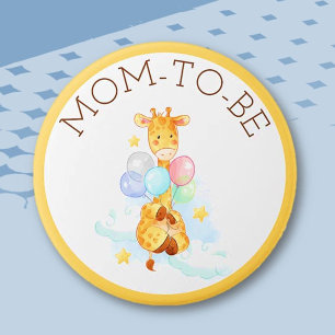 Badge Rond 7,6 Cm Maman À Être Baby shower Bouton Giraffe
