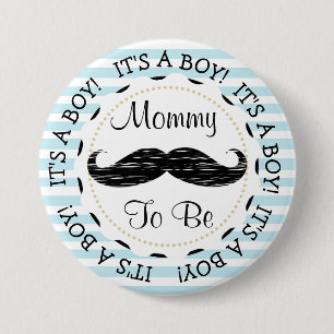 Badge Rond 7,6 Cm Maman de rayures bleues à être baby shower de
