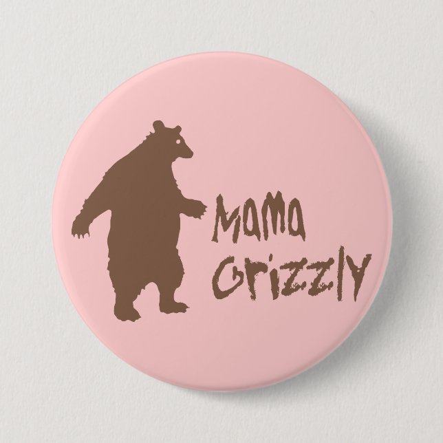 Badge Rond 7,6 Cm Maman Grizzly (Devant)