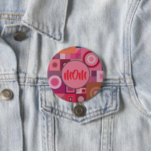BADGE ROND 7,6 CM MAMAN, MÈRE, FEMMES, ANNIVERSAIRE, ARGENT CADEAU