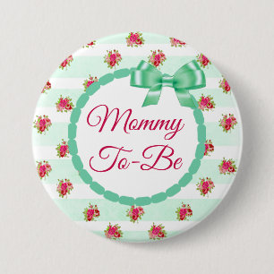 Badge Rond 7,6 Cm Maman pour être Floral Chic Rose bouton