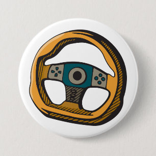 Badge Rond 7,6 Cm Manette de direction de course pour joueur