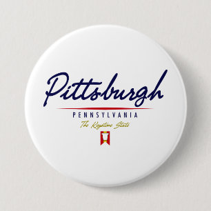 Badge Rond 7,6 Cm Manuscrit de Pittsburgh