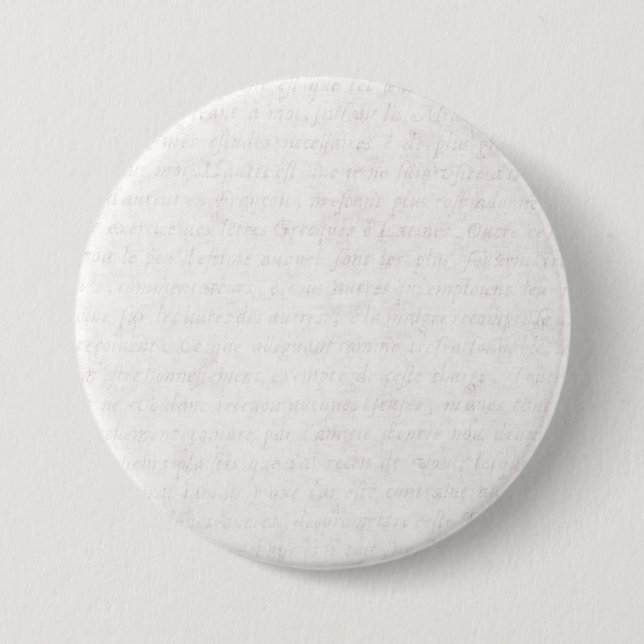 Badge Rond 7,6 Cm Manuscrit français antique de papier vintage (Devant)