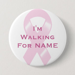Badge Rond 7,6 Cm Marche faite sur commande de ruban rose de KRW