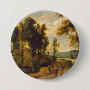 Badge Rond 7,6 Cm Marche Pour Emmaüs Avec Christ